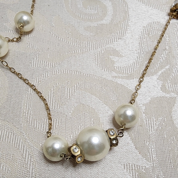 J. Crew Pearl and Gold Long Necklace - Picture 2 of 5